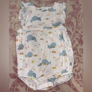 Angel Dear Blue Whale Print Bodysuit
